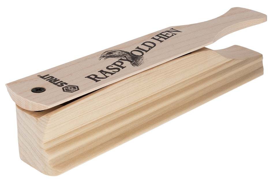 Hunters Specialties HSSTR100179 Raspy Old Hen Box Call Select Cherry with Maple Lid