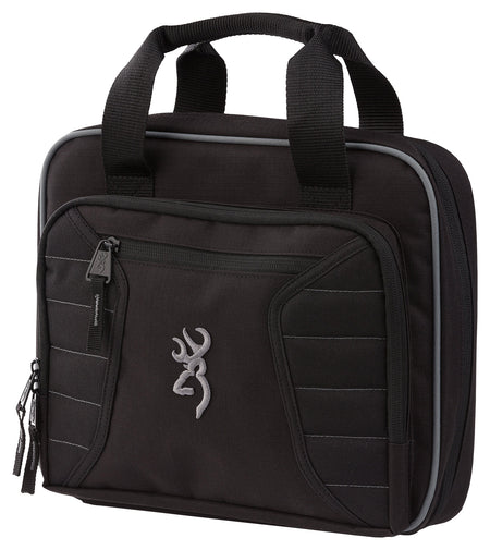 Browning 1431089901 Double Black Polyester Pistol Case for Two Handguns with Side Pockets