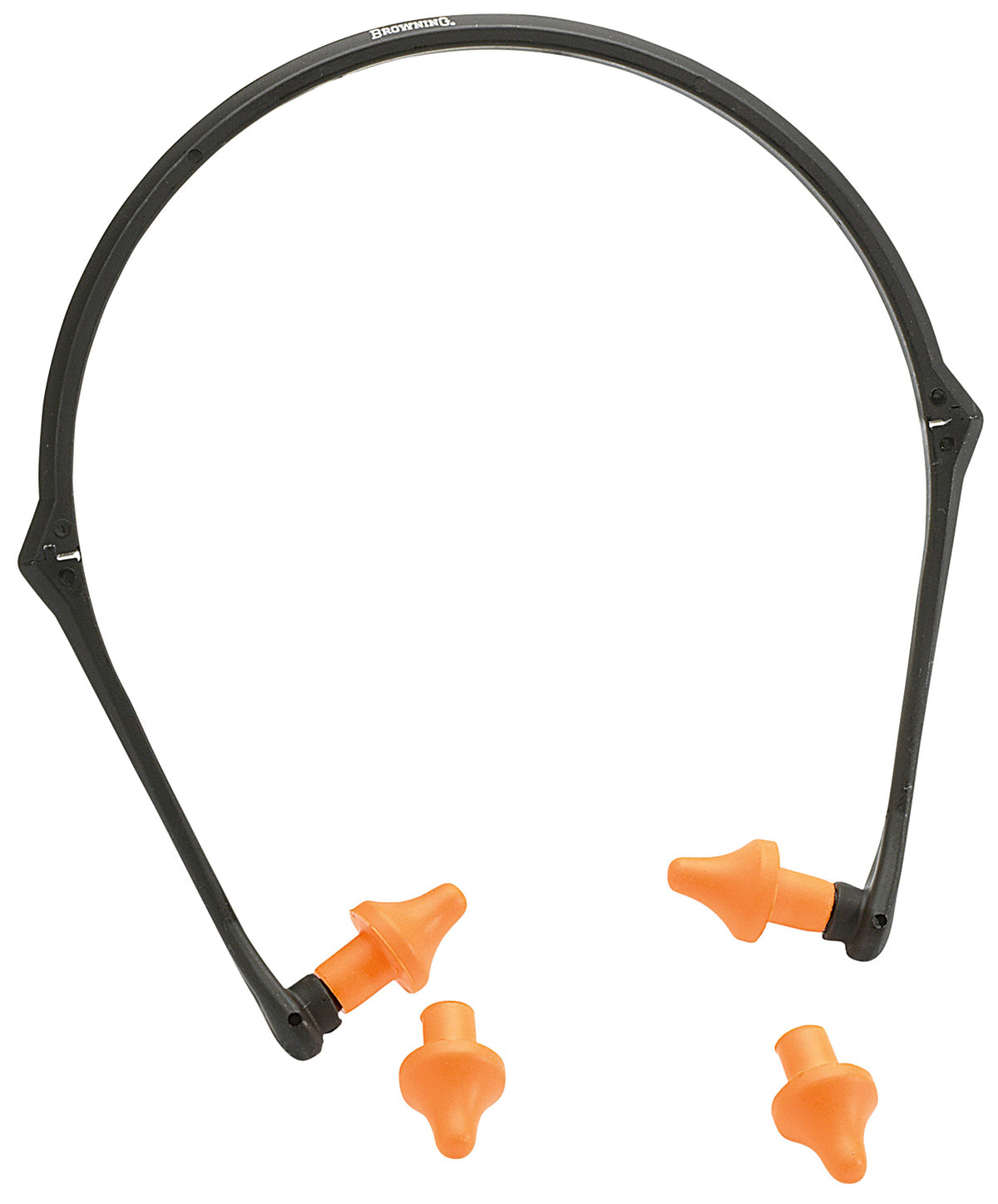 Browning 12686 Compact Banded Earplugs 22dB NRR Folding Black/Orange