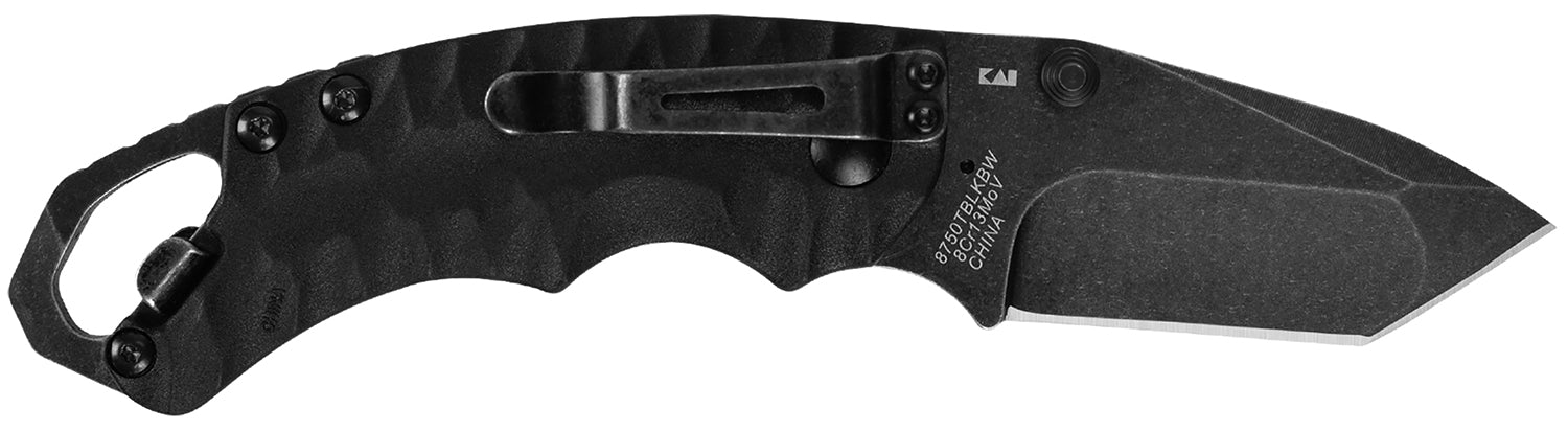 Kershaw 8750TBLKBWX Shuffle II 2.60" Folder Tanto Black Oxide 8Cr14MoV SS Blade, Black Glass-Filled Nylon Handle