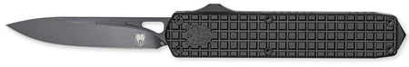 CobraTec Knives Mamba Large OTF Plain Black TiCN D2 Steel Blade Black Aluminum Handle