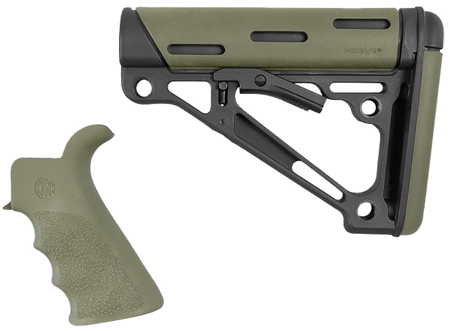 Hogue 15256 AR-15/M16 Overmolded Grip in OD Green
