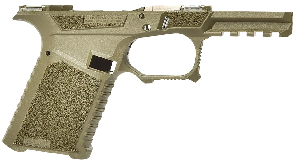 SCT Manufacturing 0225000100IB Compact Polymer Frame for Gen3 19/23/32 - OD Green, Aggressive Texture Grip, Includes Locking Block