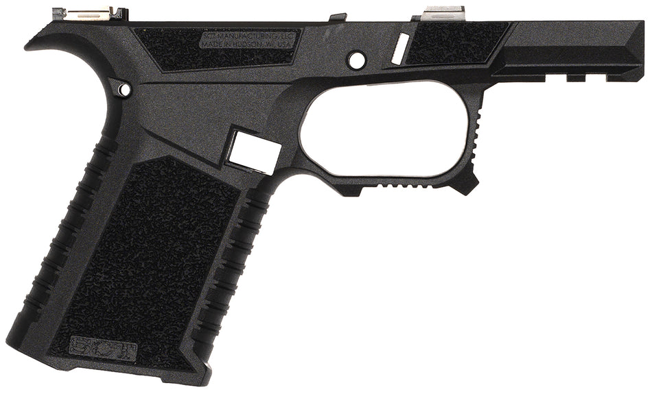 SCT Manufacturing 225020100 Sub Compact Black Stainless Steel Frame for Glock 43X/48 - Aggressive Texture Grip, Includes Locking Block