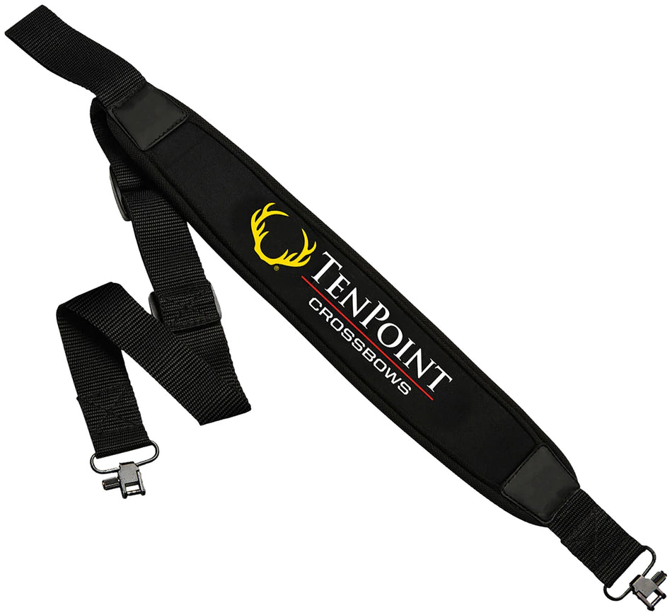 Tenpoint Neoprene Sling Black with Custom Swivels and Adjustable Heavy-Duty Strap