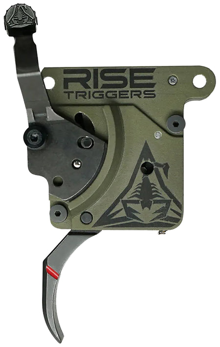 Rise Armament Reliant Trigger Curved Black and Green Rem 700 Compatible