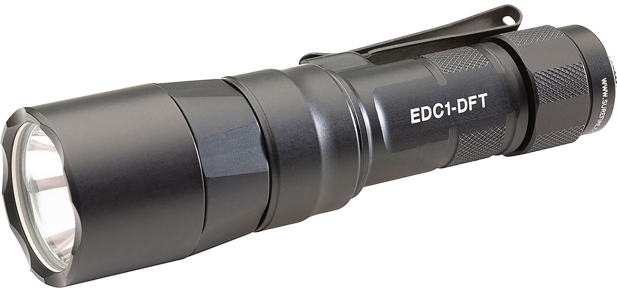 SureFire EDC1DFTBK Dual Fuel EDC Flashlight Black Anodized 25/350/650 Lumens White LED