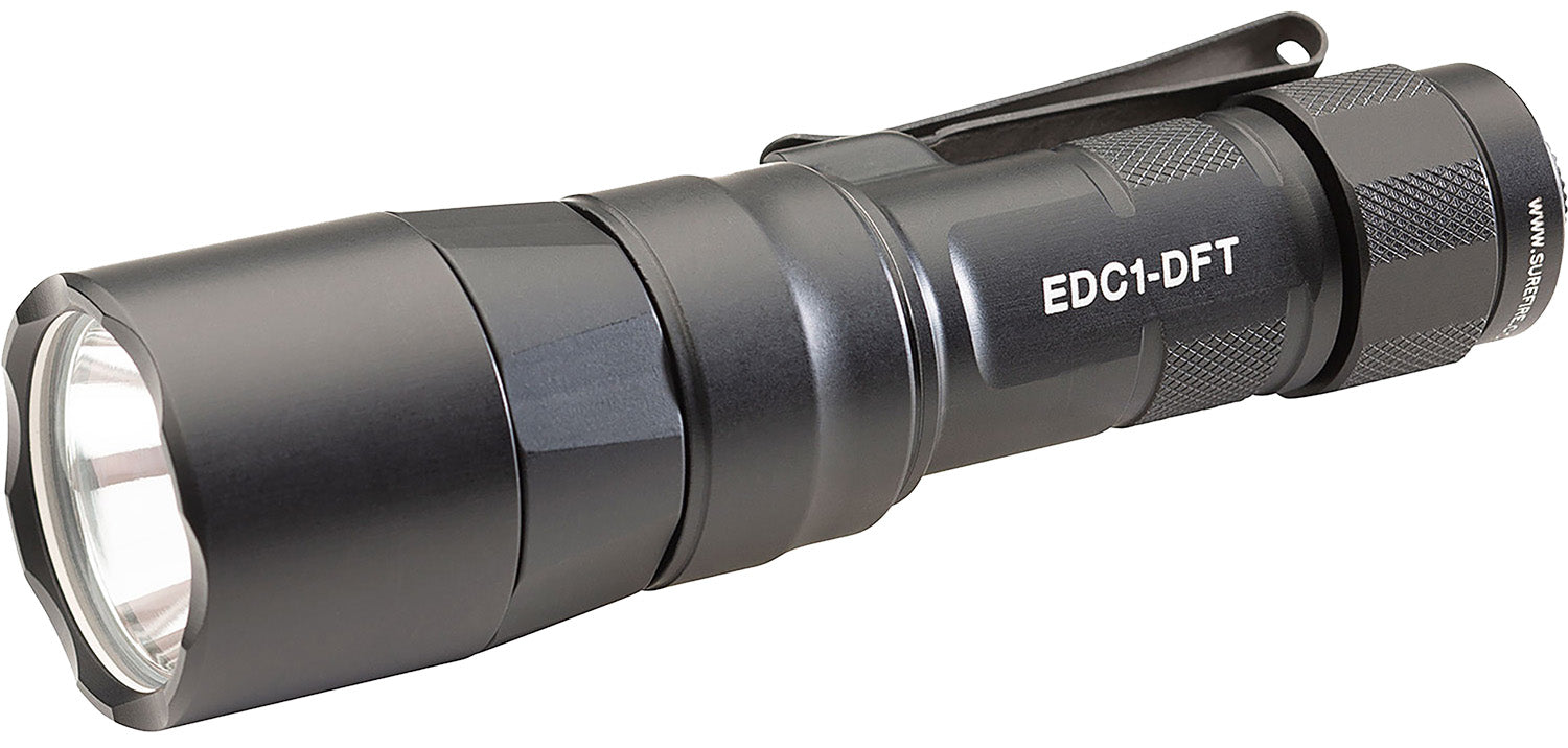 SureFire EDC1DFTBK Dual Fuel EDC Flashlight Black Anodized 25/350/650 Lumens White LED