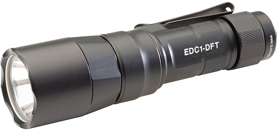 SureFire EDC1DFTBK Dual Fuel EDC Flashlight Black Anodized 25/350/650 Lumens White LED