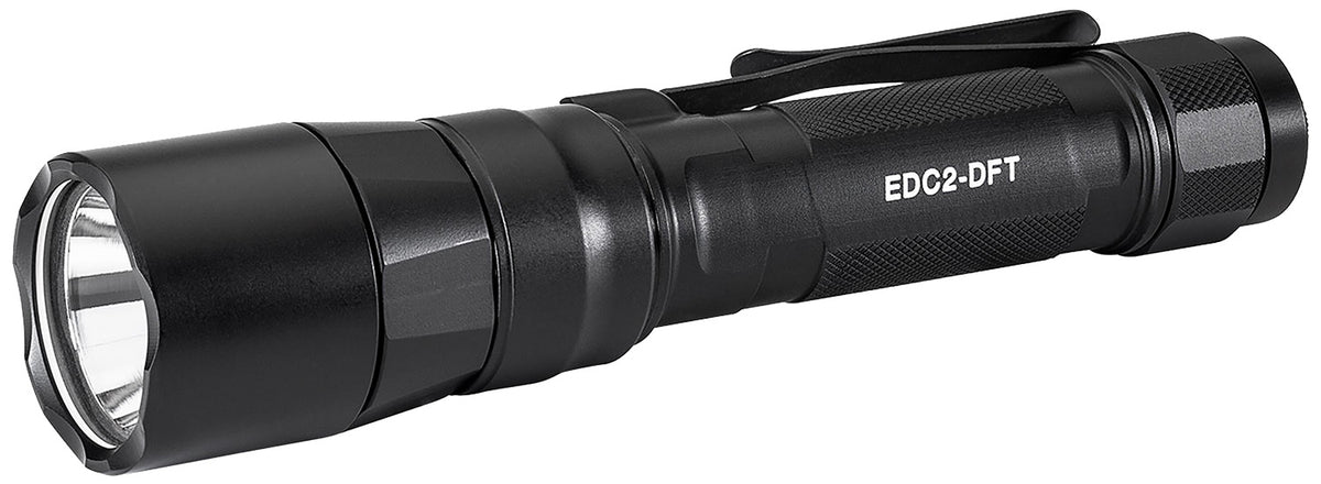 SureFire EDC2DFTBK Dual Fuel EDC Flashlight Black Anodized 25/600/700 Lumens White LED
