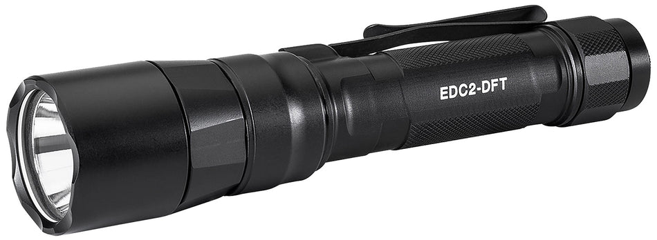 SureFire EDC2DFTBK Dual Fuel EDC Flashlight Black Anodized 25/600/700 Lumens White LED