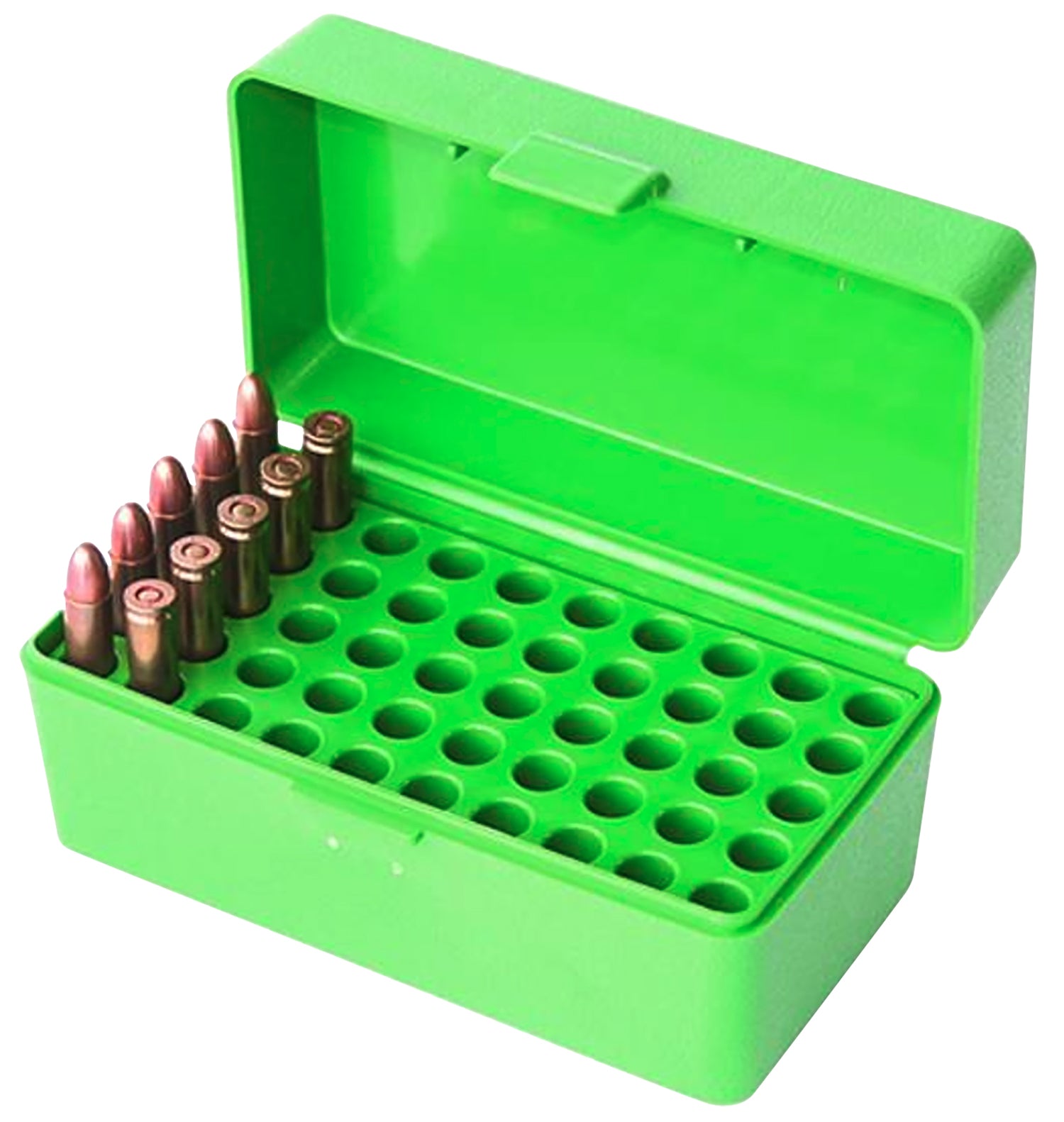 MTM Case-Gard 22HORN10 50-Round Flip-Top Ammo Box 22 Hornet Green Polypropylene