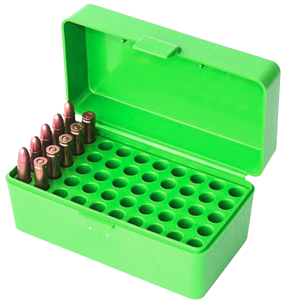 MTM Case-Gard 22HORN10 50-Round Flip-Top Ammo Box 22 Hornet Green Polypropylene