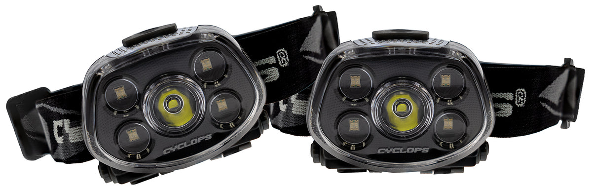 Cyclops Force XP 350 Lumen LED Headlamp Black with Red/Green Cree LED 2 Units