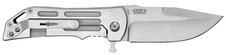 Camillus Dominator II Folding Knife 3" Drop Point Plain Titanium Bonded 420 SS Blade, Silver Carbon Fiber Handle