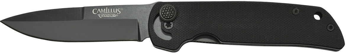 Camillus Cuda Mini Folding Knife 3" Drop Point Carbonitride Titanium AUS-8A SS Blade, Black G10 Textured Handle