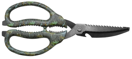 Camillus Multi-Function Game Shear 9" Camo with 4" Serrated Titanium Bonded Blade and Multiple Tool Features