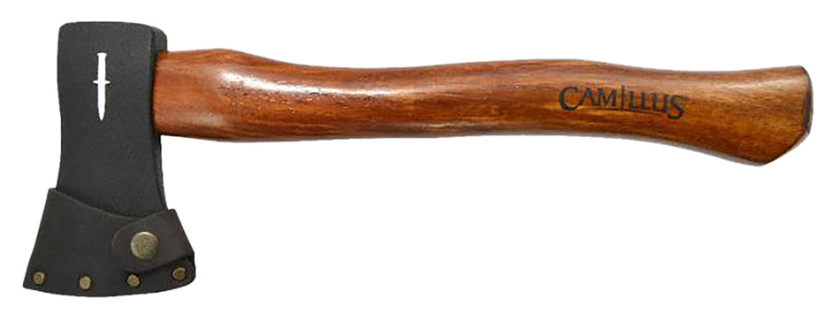 Camillus American Hickory Hatchet 16" Forged Carbon Steel Head, 14" Hickory Handle with Leather Sheath