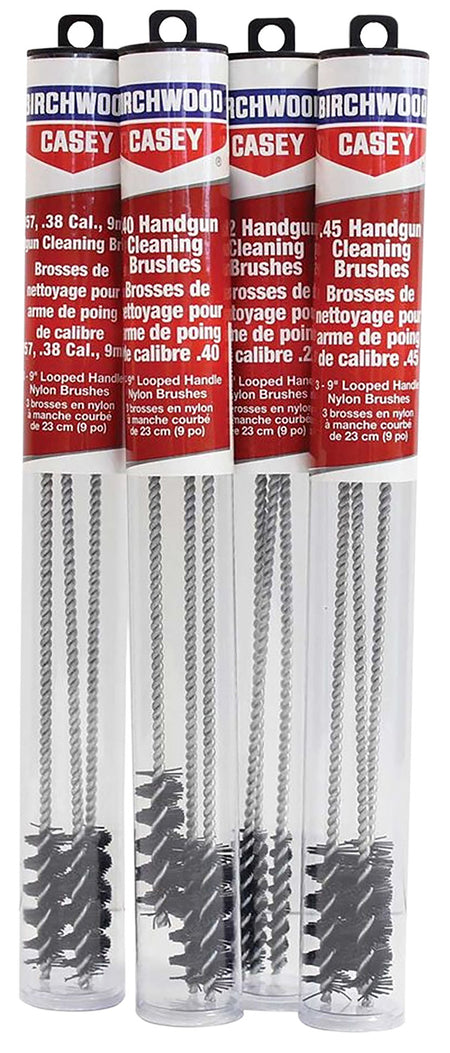 Birchwood Casey Looped Nylon Handgun Cleaning Brushes 22 Caliber 9 Inch 3 Pack Model 41209