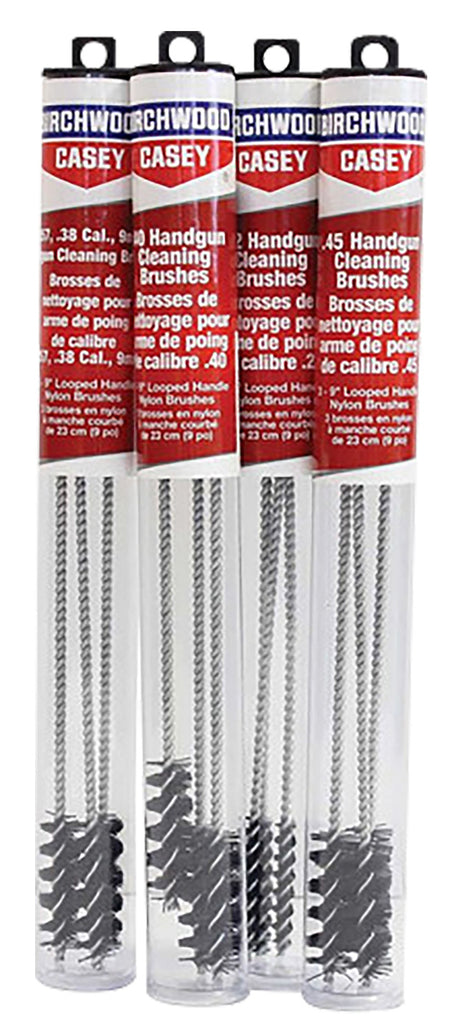 Birchwood Casey Looped Nylon Handgun Cleaning Brushes 45 Caliber 9 Inch 3 Pack Model 41212