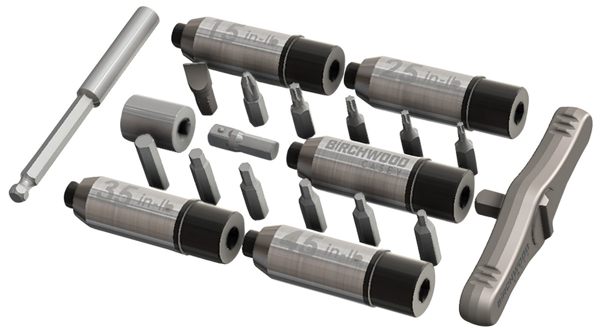 Birchwood Casey 12-Piece Torque Limiter Set with Ratcheting T-Handle Driver