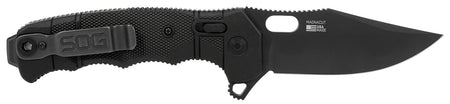 SOG SOG12211357 Seal XR 3.90" Clip Point Plain Black MagnaCut Steel Blade Black GRN/Titanium Handle Ambidextrous Folder