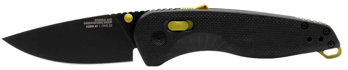 SOG SOG11411141 Aegis AT 3.13in Folding Drop Point Cryo D2 Blade Black with Moss Accents GRN Handle