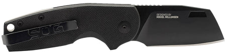 SOG SOG16030757 Stout SJ 2.60in Folding Clip Point Stonewashed D2 Blade Black Textured G10 Handle