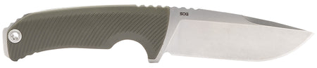 SOG SOG17060143 Tellus FX 4.20in Fixed Clip Point Stonewashed 440C Stainless Blade Olive Drab GRN Handle