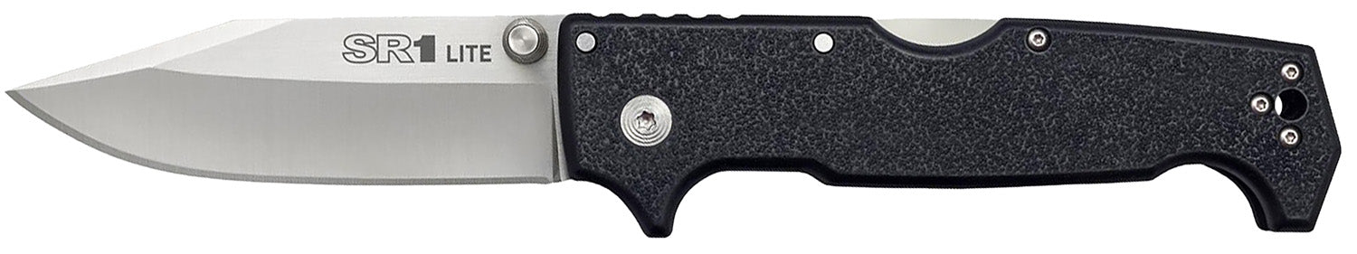 Cold Steel CS62K1Z SR1 Lite Folding Knife 4" Clip Point Stonewashed 8Cr14MoV SS Blade, Black Textured Handle
