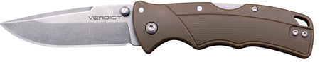 Cold Steel CSFLC3SPSSFDEZ Verdict EDC Folding Tanto 3" 4116 Krupp SS Blade, FDE Textured GFN Handle