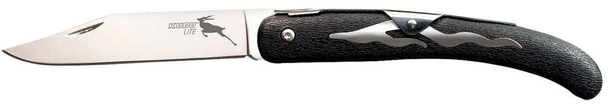 Cold Steel CS20KJZ Kudu Lite 4.25" Folding Clip Point Plain Satin 5Cr15MoV SS Blade, Black Textured Zy-Ex Handle