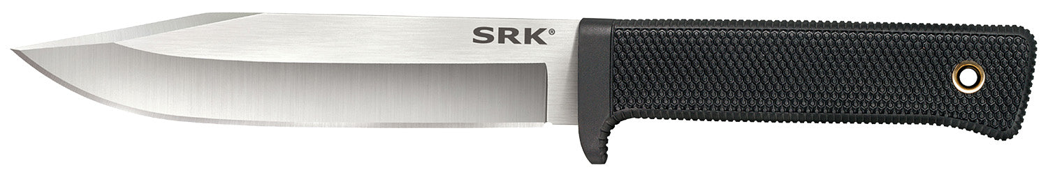 Cold Steel CS38CKE SRK 6" Fixed Blade Knife Clip Point Plain 3-V Steel, 4.75" Black Textured Kray-Ex Handle
