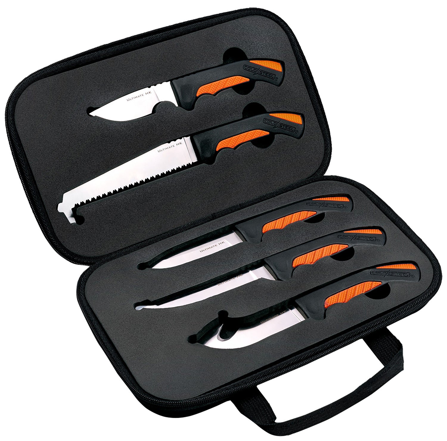 Cold Steel CSFXFLDKIT Field Hunting Kit 5-Blade Set with Caper, Skinner, Boning, GP Blade, Bone Saw, Handle & Case