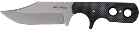 Cold Steel CS49HCFZ Mini Tac Bowie 3.63" Fixed Blade Clip Point Stonewashed 8Cr13MoV SS, 3.25" Griv-Ex Handle