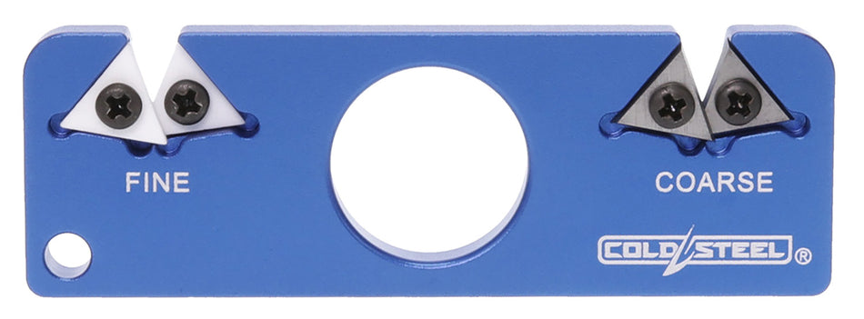 Cold Steel CSKS21CC Dual Edge Blue Aluminum Pocket Knife Sharpener with Bead Chain