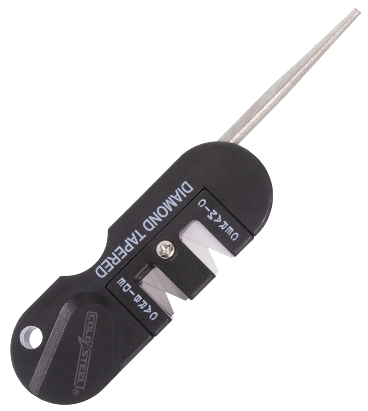 Cold Steel CSKS31SCDR Black 3-In-1 Carbide and Ceramic Knife Sharpener with Fold-Out Diamond Rod