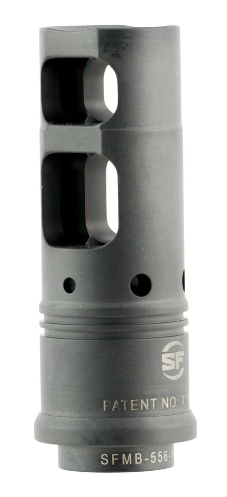 SureFire SOCOM Muzzle Brake for .338 Caliber Rifles, 3/4"-24 Threads, Black DLC Stainless Steel