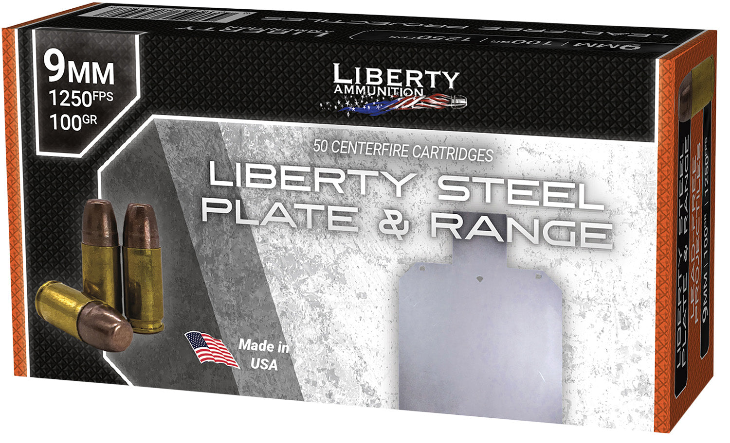 Liberty Ammunition 9mm Luger/Parabellum LAR90662 Steel Plate & Range Frangible Flat Nose 100 Grain