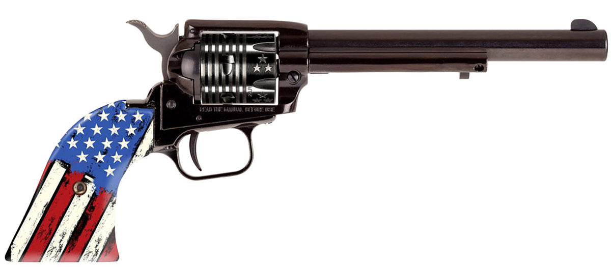 Heritage Rough Rider .22LR 6.5" 6-Shot Revolver, Engraved/Flag Grip
