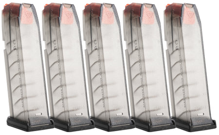 Strike Industries Glock 19/26 Gen3-5 15-Round Magazine 5-Pack, Translucent Smoke