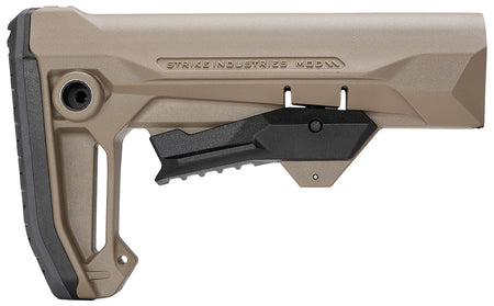 Strike Industries MOD2 Adjustable Rifle Stock FDE Polymer Compatible with AR Buffer Tubes