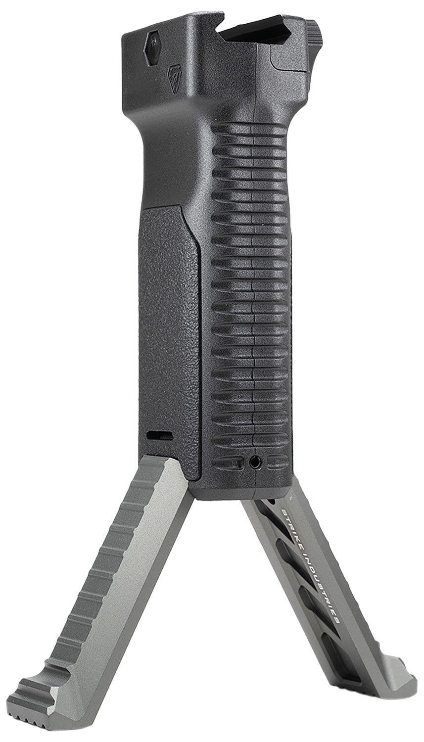 Strike Industries ARALBIPODGY Rifle Bipod Grip Gray Polymer Aluminum Legs