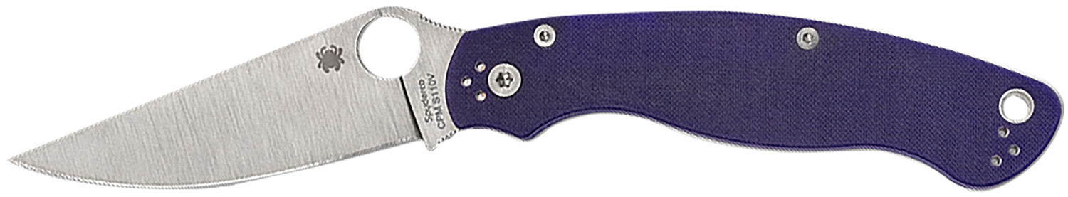 Spyderco C36GPDBL2 Military 2 4" Folding Knife Plain Satin CPM S30V SS Blade Dark Blue Textured G10 Handle