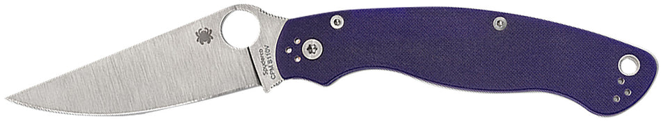 Spyderco C36GPDBL2 Military 2 4" Folding Knife Plain Satin CPM S30V SS Blade Dark Blue Textured G10 Handle