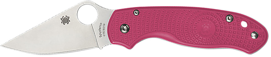 Spyderco C223PN Para 3 Lightweight Breast Cancer 2.93" Folding Knife Plain Satin BD1N SS Blade Pink FRN Handle