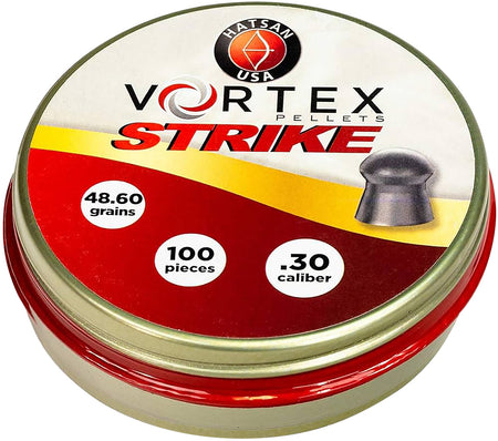 Hatsan USA HA90643 Vortex Strike 30 Caliber Lead Domed Pellets 100/Pack