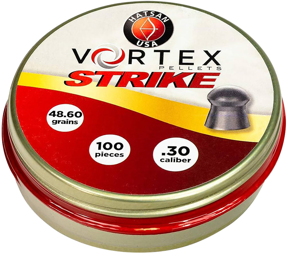 Hatsan USA HA90643 Vortex Strike 30 Caliber Lead Domed Pellets 100/Pack