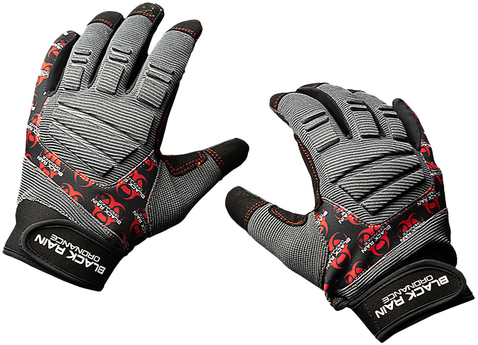 Black Rain Ordnance Performance Tactical Gloves Black Gray Red XL Velcro