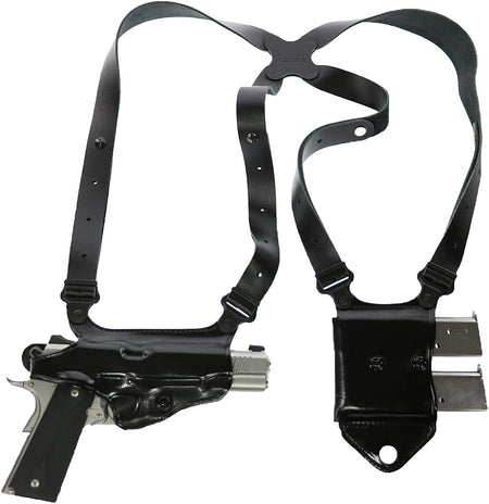 Galco MCII870B Miami Classic II Horizontal Shoulder System Black Full Grain Leather